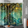 3D waterproof bath curtain