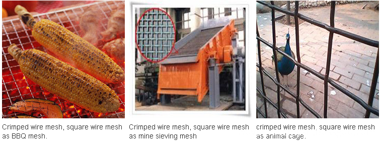 application of crimped wire screen