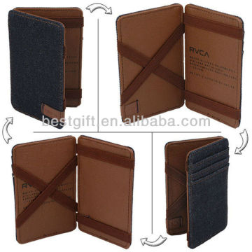 canvas fabric foldable elastic magic wallet
