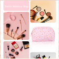 Cross Print Pu Twill Makeup Bag/Metal Zipper Makeup Bag/Small Pink Polka prickar Vattentät tryckt sminkpåse