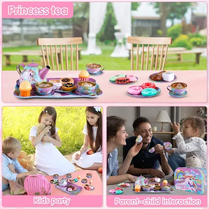 Princess Tea Party Toy: Toy Unicorn Tea Set for Little Girls