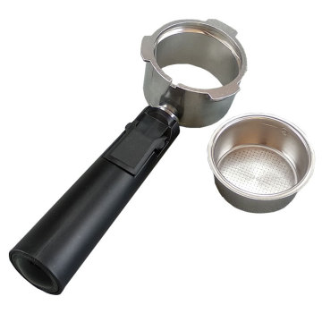Black Handle Homix 51MM Barista Bottomless Portafilter for Coffee Knock Box