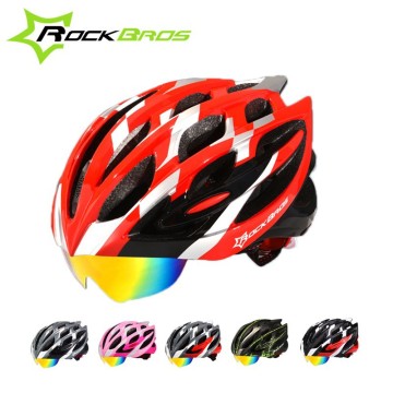 2017 ROCKBROS Ultralight Cycling Helmet Casco Ciclismo Casco MTB Bike Helmet PC In-Mold glasses Special goggle helmet