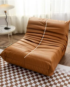 Nordic Caterpillar Leather Lazy Togo Single Sofa