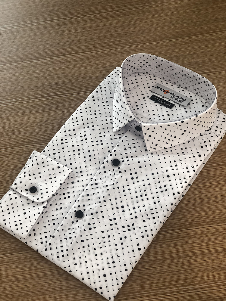 round cuff male shirt