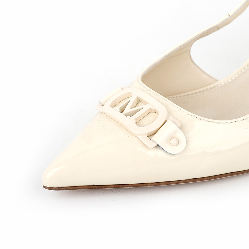 Stylish Alphabet-Embellished Pointed-Toe Backless Low Heels