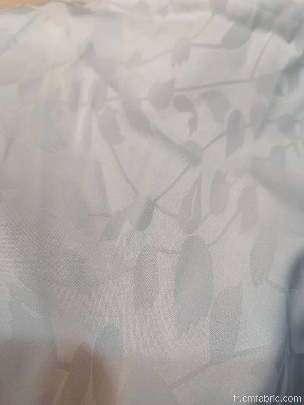 Vêtements de nuit en polyester satin spandex fleuri jacquard tissu