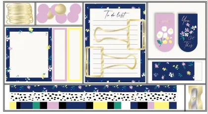 STATIONERY SET WITH NOTENOOK AND RULER