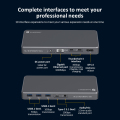 Aluminium Thunderbolt3 9-i-1 Multiport Docking Station+PC