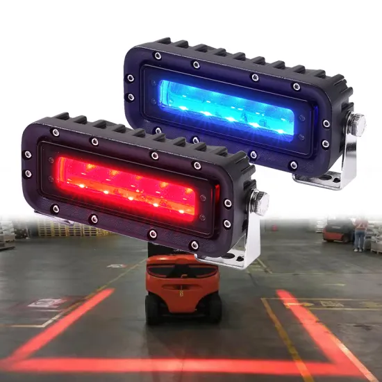 Red Zone Warning Lights for Forklift Safety - Pedestrian Danger Area Alert