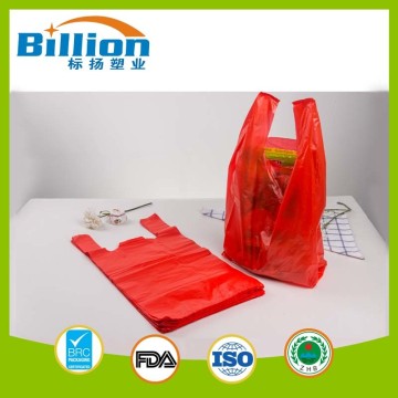 Retail Plastic Spoon Cling Wrap Printed Shopping Plastic T-Shirt Tote Bag