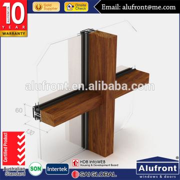 aluminium-wood cladding profile for curtain wall system