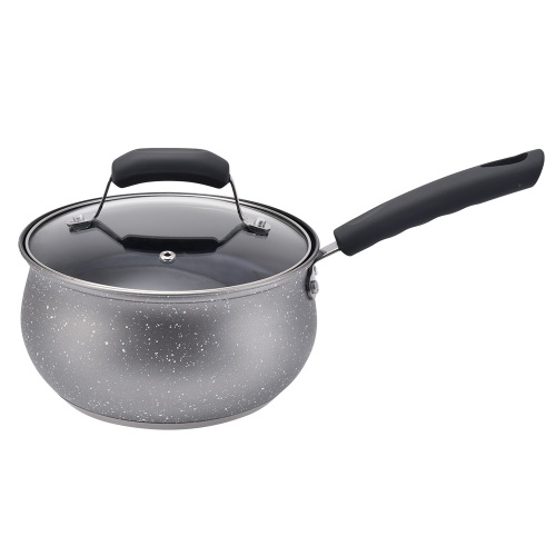 Gray color belly shape saucepan sets with non-stick