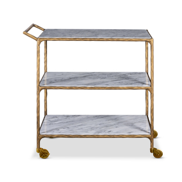 Mrs. Woods Online Shop: Hot Selling 3-Layer Gold Forged Iron Craft Marble Shelf Kitchen Food Storage Cart