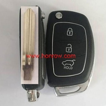 Honrow car key new arrived 3 button flip remote key blank for Hyunda with Left Blade