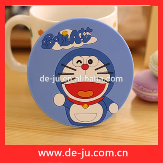 Cartoon Design Blue Round Cardboard Drink Coasters
