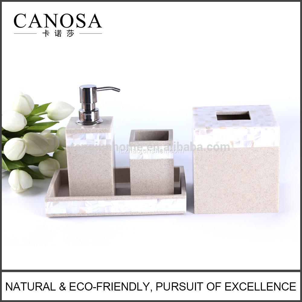 Fiume Shell intarsio arenaria bagno Vanity Set per bagno dell'Hotel e le camere