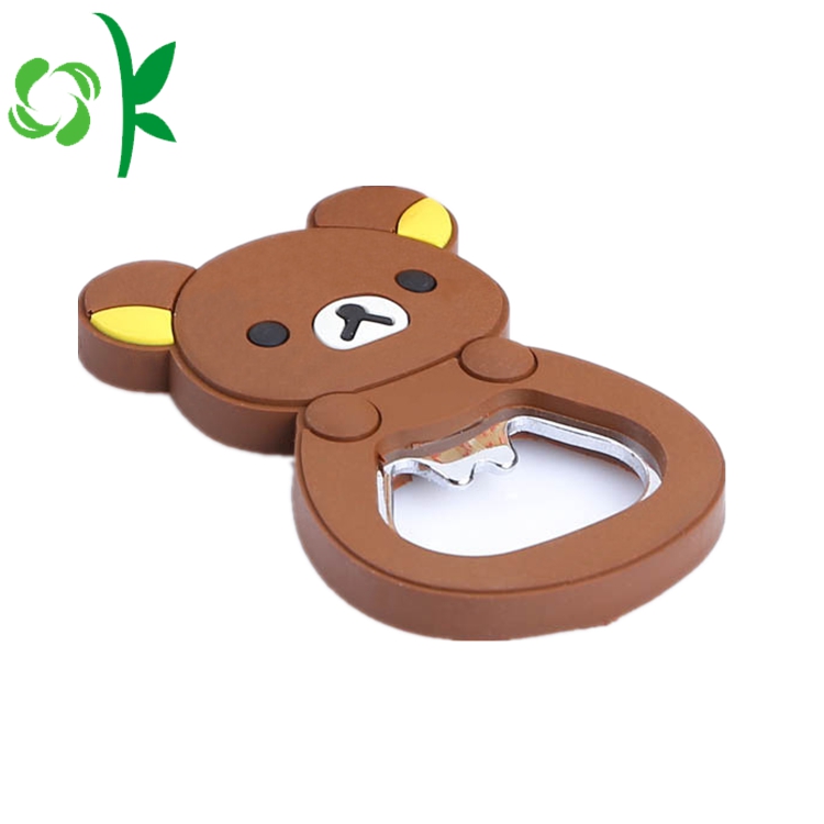 Cute Character Silicone Custom Logo Bottle Opener Magnet