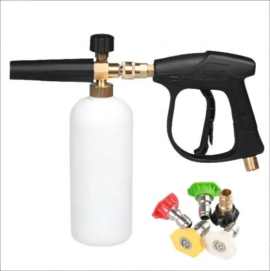 Quick Connect Foam Cannon Kit with Jet Wash Gun and 5 Nozzle Tips for Pressure Washers
