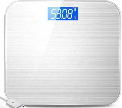 Bathroom Scale: Personal Rechargeable Digital Electronic Weighing Scale for Human Body