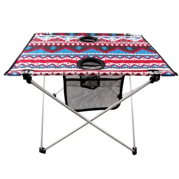 Aluminium Foldable Camping Table with Mesh Cup Holders