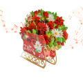 Tarjeta emergente musical con ramo de Navidad