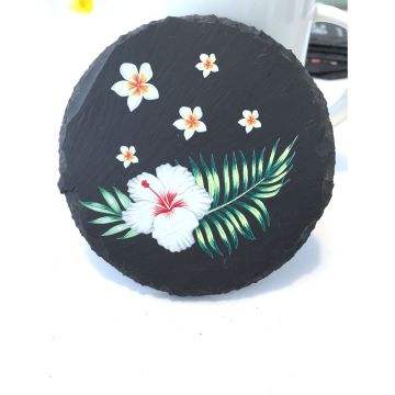 Round Natural Wholesale Slate Coaster Set