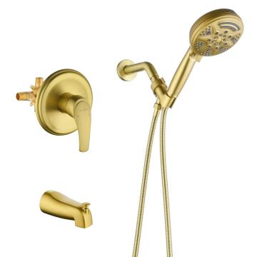 Brushed Gold Wall Mounted Concealed Shower