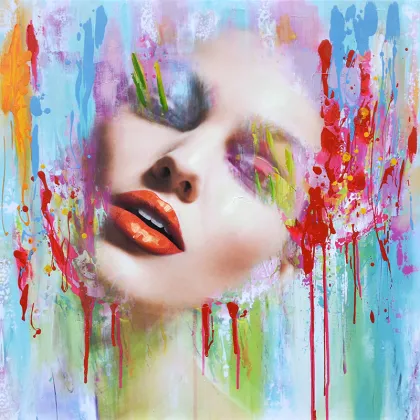 Colourful Woman Face Oil Painting