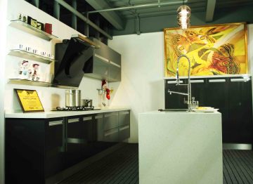 Br-L022 Metal Grey Lacquer Kitchen Cabient/Kitchen Furniture
