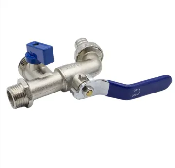 1/2"X3/4" Nickel Plated Two Handle Two Inlet Brass Ball Type Quick Open Bib Tap Bibcock With Hose Nozzle