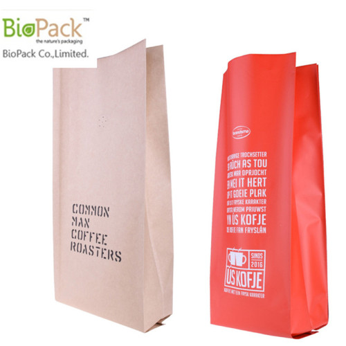 12 oz kantong kopi biodegradable dengan sertifikat BPI