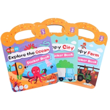 Reusable Silicone Stickers for Kids' Educational Puzzle Books