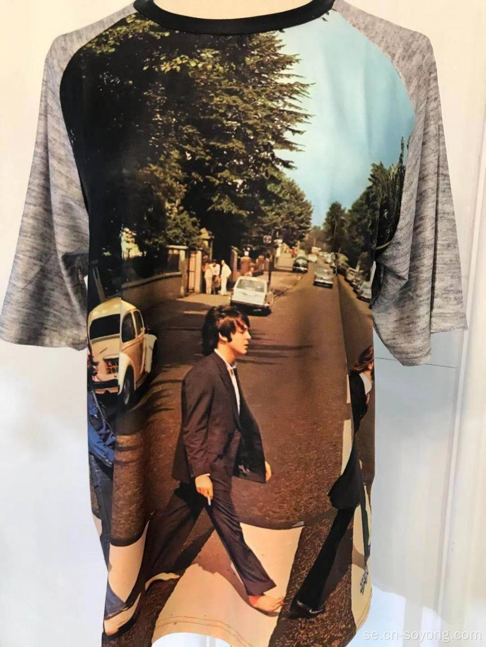 The Beatles överallt tryckta Raglan-tröjor för män