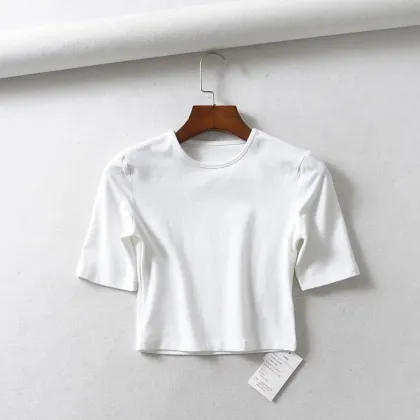 Fitted Sport Yogo Crop Tops T-shirts Women