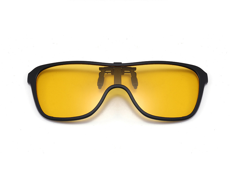 Polarized Yellow Night Vision Driver Clip On Sunglasses