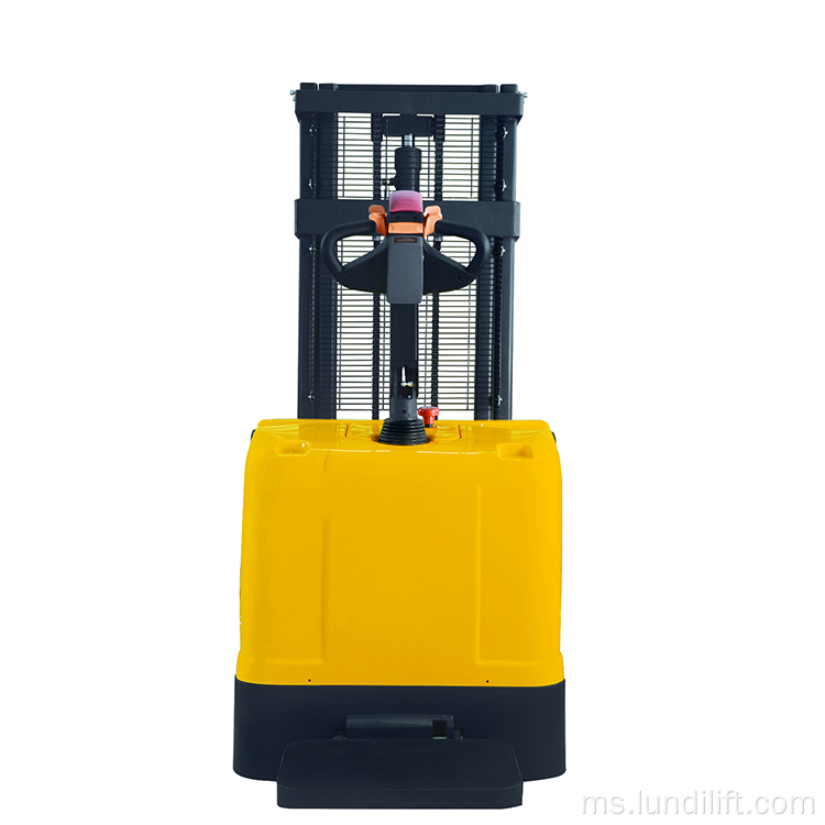 Forklift Stacker Pallet Elektrik Penuh Dengan Bateri Mengecas