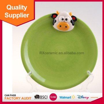 Eco-friendly promotion animal cow ceramic fruit dish