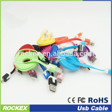 Colorful flat micro usb cable for mobile phone