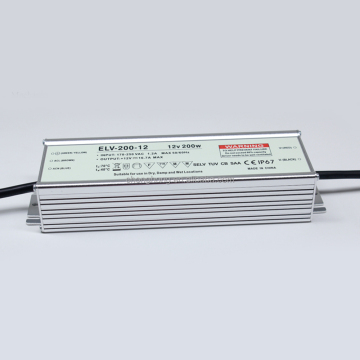 200W 12V Bekalan Kuasa Kalis Air untuk aplikasi tanda bergerak luar
