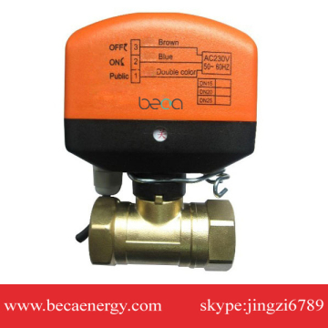 HVAC Motorized Ball Valve, on/off, Water 2 way/3way, Brass, Mixing Motorized Ball Valve, 3 wire, 1.6 Mpa, BBV-11