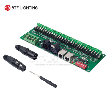 Multichannel DC9-24V 2A XLR RJ45 RGB 30Ch DMX512 LED Controller Decoder