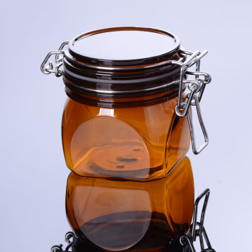 Amber Plastic Pyramid Shape Kilner Jar for Cosmetic Creams