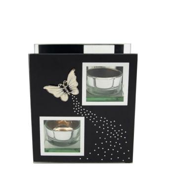 Black Classic Fashion Glass Retro Candle Holder