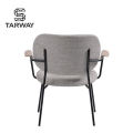 Classic Design Fabric Back Metal Leg Hotel Restaurant Upholstered Seat Dining Chair For Rest