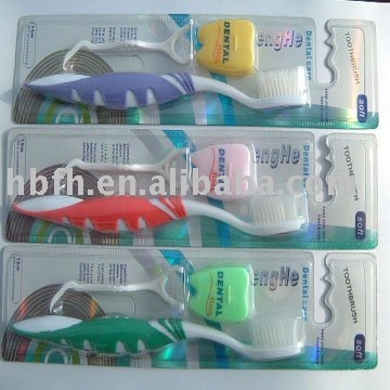 Tooth brush with dental floss pick