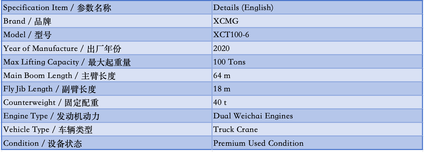 XCMG 100TON TRUCK CRANE