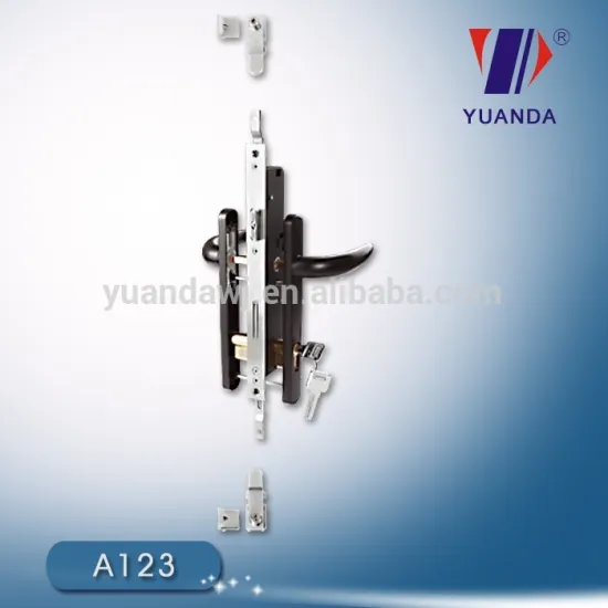 Aluminium door profile door handle lock