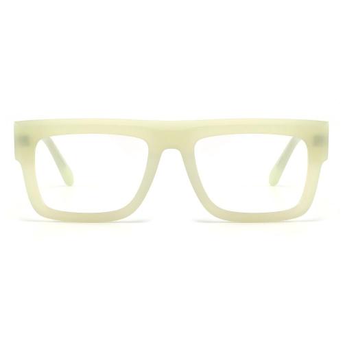 Thick Bold Square Flat-Top Acetate Eyeglasses