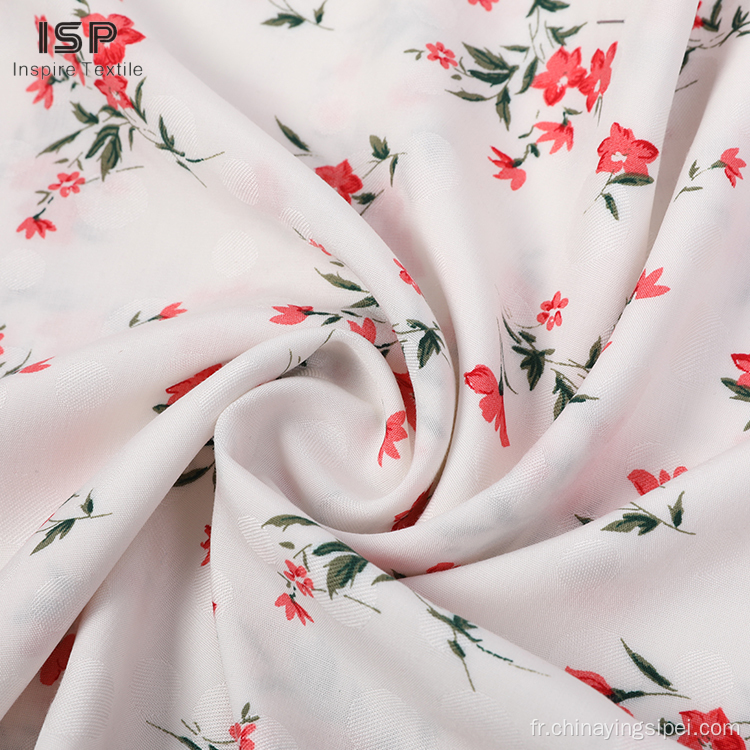 Robe florale jacquard tissu de rayonne imprimée